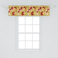thumbnail image 2 of Ambesonne Rowan Window Valance, Juicy Ripe Fruits Leafage, 54" X 12", Vermilion Mustard and White, 2 of 3