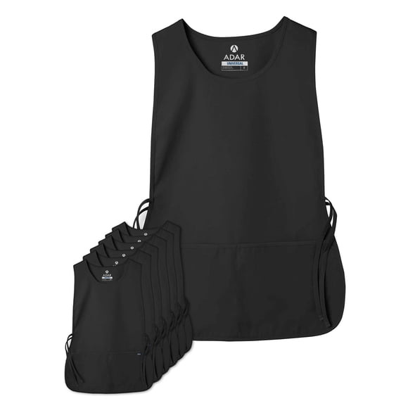 Adar Uniforms Delantal zapatero unisex universal, paquete de 6 - 7026 - BLK - R