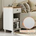 thumbnail image 5 of Set of 2 Nightstand with Charging Station, Bedside Table Built-in Outlets, Wood End Table with Drawer and Storage for Living Room, Bedroom,White/Oak, 5 of 7