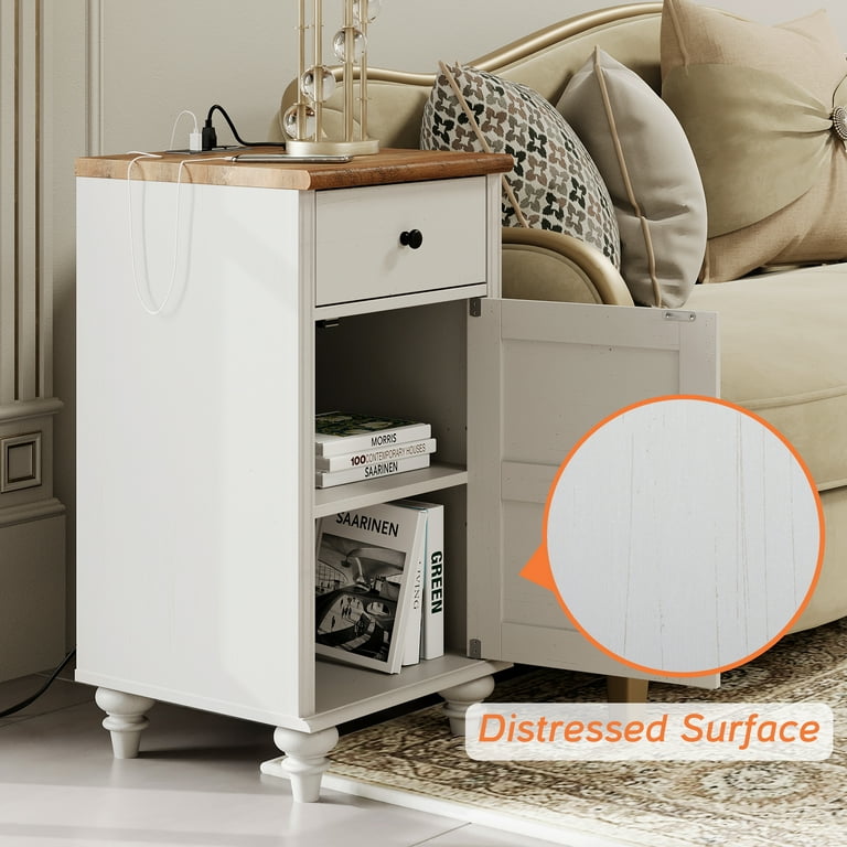 Set of 2 white end tables deals