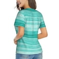 thumbnail image 3 of Vsdgher Teal Turquoise Women Shirts V Neck Short Sleeve Tops T-Shirt Basic Tees, S to 3XLSmall, 3 of 5