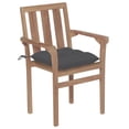 thumbnail image 3 of vidaXL 2x Solid Teak Wood Garden Chair with Multi Color Cushions Lounge Seat, 3 of 9