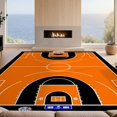 thumbnail image 2 of Design&I 3'x5' Ultra Soft Throw Mat, Basketball Print Center Varsity Stripe Border Bold Repeating None Fluffy Washable Easy Care Indoor rug for Bedside Hallway, 2 of 7
