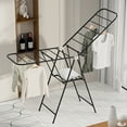 thumbnail image 2 of Ludlz 71" Heavy-Duty Clothes Drying Rack - 3-Tier Foldable Gullwing Design with Wheels, 2 of 7