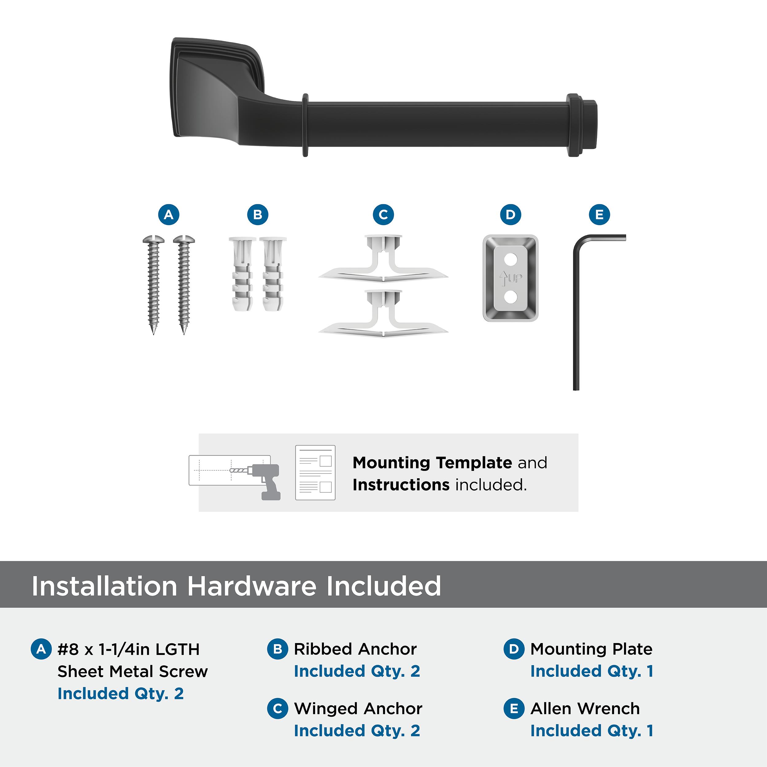 Amerock Revitalize Matte Black Single Post Toilet Paper Holder