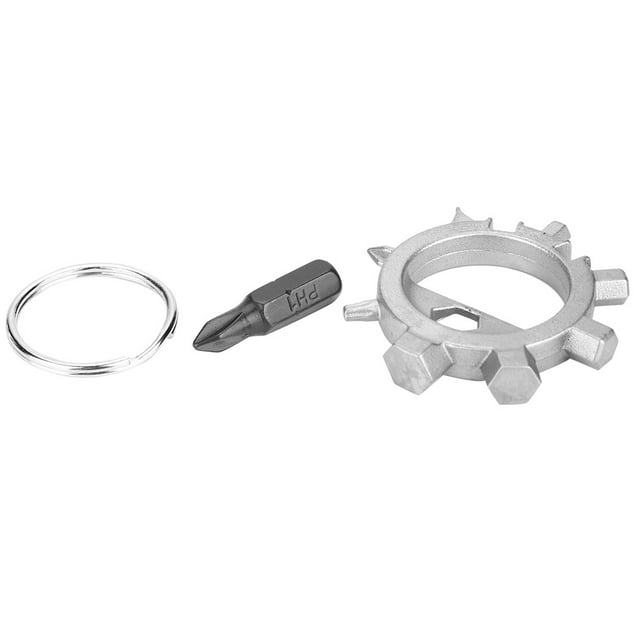 Destornillador de herramienta de reparación multifunción portátil compacto para bicicleta de exterior 12 en 1 (gris)