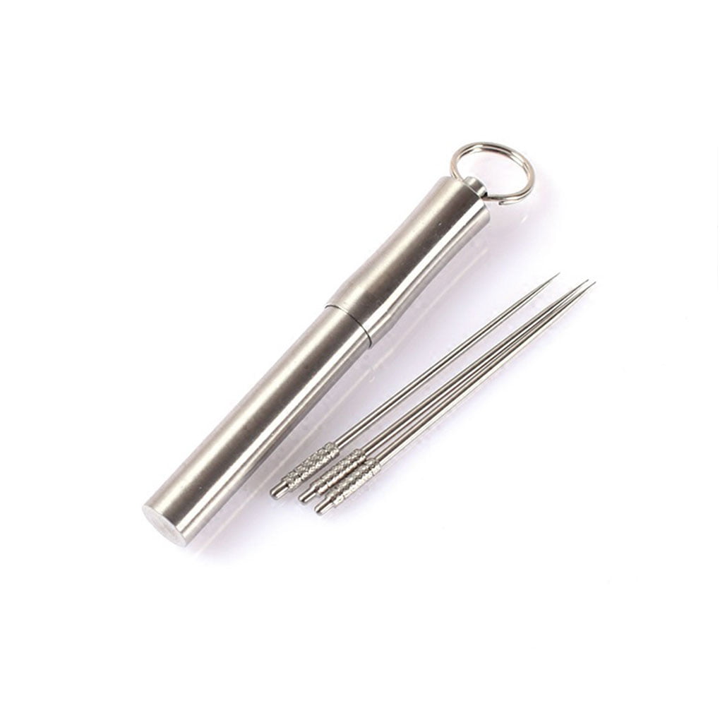 2PCS Waterproof Metal Toothpick Titanium Portable Alloy Holder Reusable Tool UK 