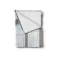 thumbnail image 2 of Modern Soft Flannel Fleece Throw Blanket, House in Urban City Scenery with Country Home View from Windows Print, Cozy Plush for Indoor and Outdoor Use, 50" x 60", White and Eggshell, by Ambesonne, 2 of 6