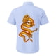 thumbnail image 2 of Camisas De Franela Para Hombre Camisa de Hombre Camisa con Botones de Manga Corta Camisa Informal con Estampado de Playa de Verano con Dragón para Hombre Estilo Dos (Light Blue, L), 2 of 5