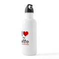 thumbnail image 3 of CafePress - I Love My Wife Water Bottle - Stainless Steel Water Bottle, Sports Bottle, 1.0L, 3 of 5