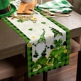 thumbnail image 4 of Gnomes Table Runner 90 Inches Long St. Patricks Day Lucky Leprechaun Shamrock Golden Green Table Runner Dresser Scarves for Dinner Parties Washable Cotton Linen Table Runners 13" x 90", 4 of 6