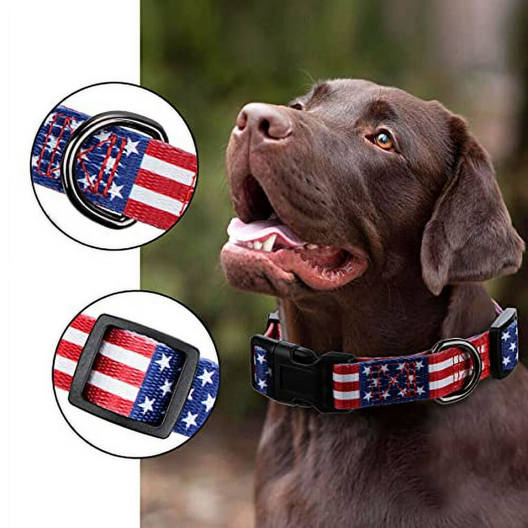 American Flag Dog Collar Independence Day Fourth of July The Great America Dog Collars S Neck 11 15.7