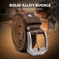 thumbnail image 5 of JASGOOD Genuine Leather Belt for Men Handmade Heavy-Duty Work Belt for Jeans Pants Holiday Gifts, 5 of 9