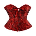 thumbnail image 1 of Femmes Vintage Corset Overbust Classique Bustier en Acier Os Lace Up Top, 1 of 5