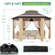 thumbnail image 3 of 13x13 ft pop - up hexagonal gazebo canopy shelter con 6 zippered mesh netting y strong steel frame para events, 3 of 10