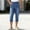 *Navy, variant on ClodeEU Women's Faux Denim Slim Fit Elastic Waist Capri Pants with Pockets, Casual Cropped Trousers White,Womens Plus XL
