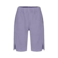 thumbnail image 4 of Girls Long Shorts 7-8 Running Shorts for Girls Girls Bermuda Shorts Knee Length Summer Casual Cotton Linen Shorts Lightweight Elastic Waist Drawstring Short Pants Bermuda Shorts Kids, 4 of 4