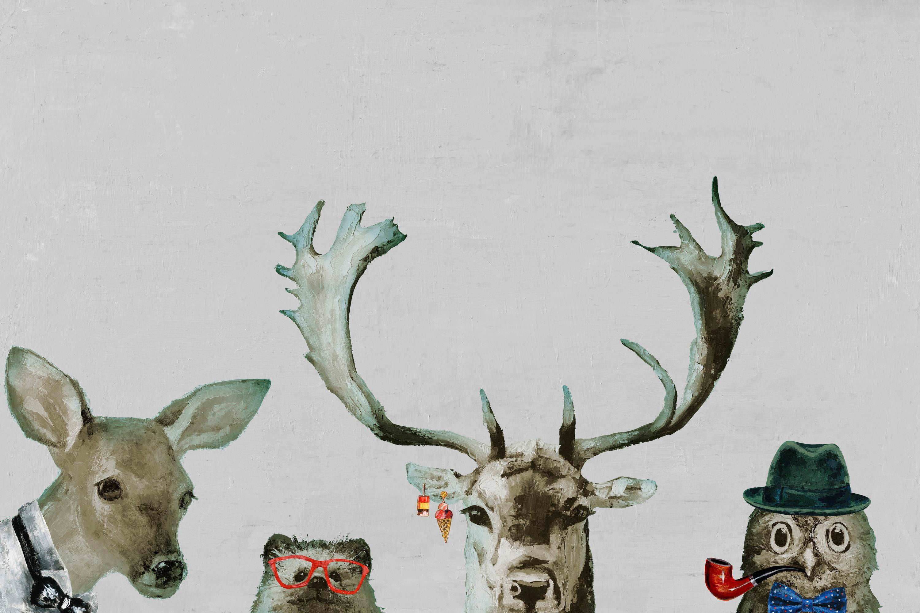 Too Cool for the Party in Gray Painting Print on Wrapped Canvas