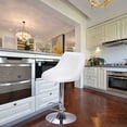 thumbnail image 3 of Bar Stools, PU Leather Adjustable Swivel Barstools, Counter Height Bar Stools with Backs Set of 2, White, 3 of 9