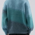 thumbnail image 4 of LOVZFMLL Sweaters for Men, Ombre Crew Neck Ribbed Pullover, Fashion Casual Everyday, Warm Winter Tops Loose, Fall Clothes, 4 of 4
