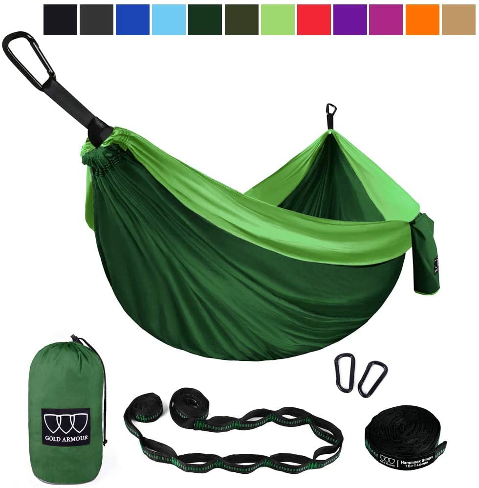 Gold Armour Camping Hammock Extra Large Double Parachute Hammock Orange Walmart