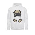 thumbnail image 3 of Sudadera con capucha de bolsillo con diseño de patas de pug, para amantes de los perros, para hombres y mujeres, regalo, para motociclistas, ropa gótica, 3 of 5
