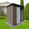 thumbnail image 2 of Aukfa Outdoor Storage Shed, 5 X 4 FT Metal Garden Shed, Waterproof Tool Shed for Backyard Patio, Brown, 2 of 8