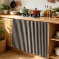 thumbnail image 6 of Vintage Brown Cabinet Curtain 35"Wx35"L, Dustproof Under Sink Skirt with Self Adhesive Tape, Ombre Abstract Minimalist Geometric Cabinet Curtain Cover for Kitchen Sink, Bathroom Vanity, Laundry Room, 6 of 9