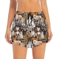 thumbnail image 2 of Picia Cut Cats Pattern Women's 2 in 1 Athletic Running Shorts High Waisted Workout Casual Gym Sweat Shorts with Comfy Liner Zipper Pockets-Small, 2 of 9