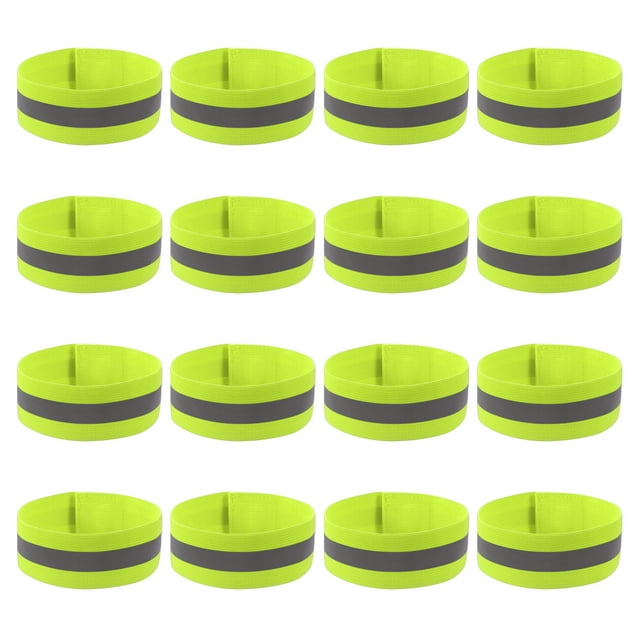 Bandas Reflectantes Uxcell para Muñeca/Brazo/Tobillo/Pierna, 16 piezas de Cintas Reflectantes de Seguridad de Alta Visibilidad Naranja Fluorescente