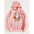 thumbnail image 2 of Sudadera Con Capucha Con Bolsillo De Canguro Con Estampado De Halloween, Sudadera Con Capucha De Manga Larga Informal Con Cordón, Ropa De Mujer, 2 of 4