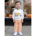 thumbnail image 4 of BemeyourBBs Baby Boy Halloween Set Pumpkin Truck Long Sleeve Pullover Plaid Pants, 4 of 9