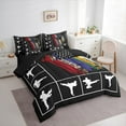 thumbnail image 3 of Castle Fairy Adults Female Men Taekwondo Gamer Bedding Comforter Set 7pcs,Abstract Graffiti USA Flag Queen Bedding Sets Super Cozy,Sport Theme Queen Sheet Sets,Microfiber Bedroom Decor,Reversible, 3 of 8