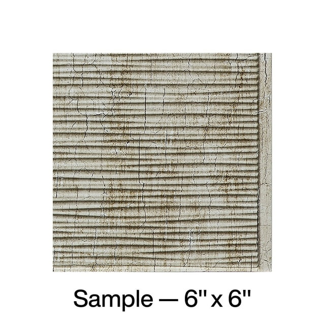 FASÄDE Ripple Decorative Vinyl Backsplash Panel in Vintage Metal (6X6 Inch Sample)