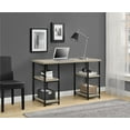 Ameriwood Home Alsberry Double Pedestal Computer Desk, Distressed Gray Oak