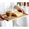 thumbnail image 4 of Oleegame 1PC Placemat Wood Serving Tray Durable Dishwasher Rectangular Party Plates Household Tableware, 4 of 9