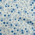thumbnail image 1 of oneOone Velvet Medium Blue Fabric Asian Floral Craft Projects Decor Fabric Printed By The Yard 58 Inch Wide, 1 of 4