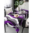 thumbnail image 6 of Purple Stripe Table Cloth, Black Grey White Gradient Striped Geometric Waterproof Tablecloth for Rectangle Tables, Reusable Washable Fabric Table Cover for Restaurant Kitchen Dining Tables 54"x108", 6 of 6