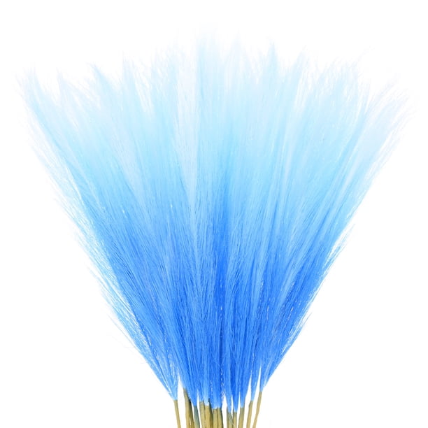 Uxcell 20 Paquete de Hierba Pampas Falsa 21.7" para Decoración del Hogar Boda Degradado Azul
