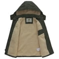 thumbnail image 2 of WenVen Big Boy's Parka Coat Winter Warm Puffer Coat Hooded Windproof Fleece Jacket Green 8, 2 of 11