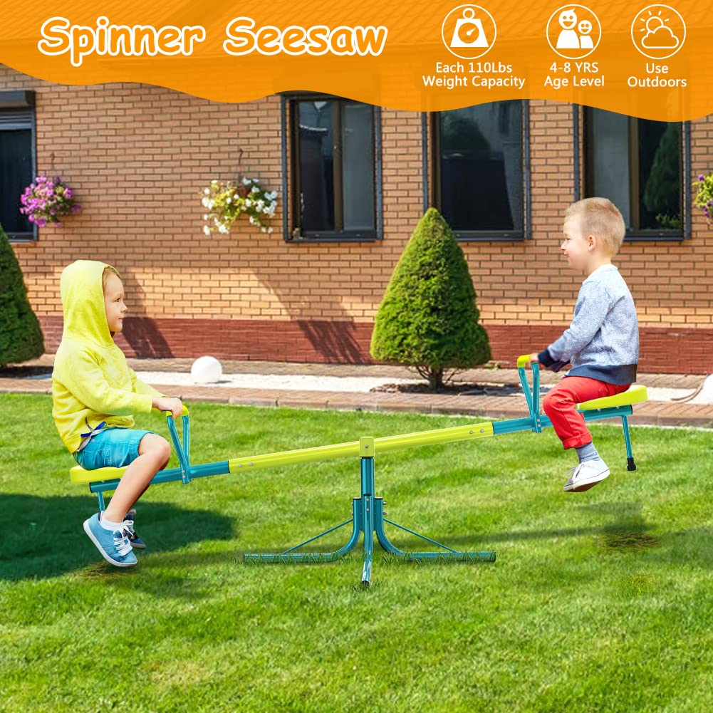 Kids Swing Playground Equipment Toy Spinning Teeter Totter Impact Absorbing Fun 