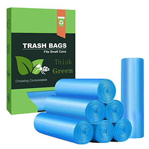 PSM Biodegradable Garbage Bags 4 Gallon Recycling Trash Bags 5 ROLLS USA 