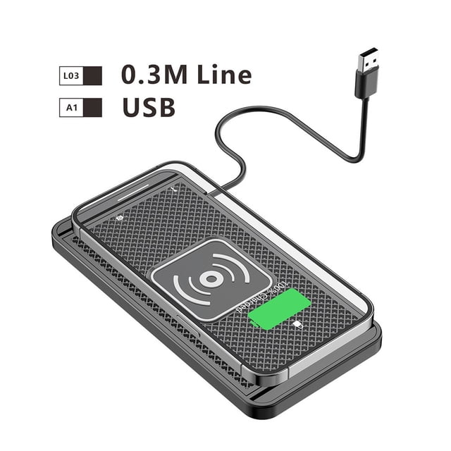 Car Wireless Charging Pad 15W Non Slip Fast Charger for Center Console