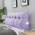 thumbnail image 3 of Rounuo Bed Wedge Pillow for Headboard, King Triangular Reading Pillow Linen Large Bolster Backrest Support Ergonomics Cushion Purple 76"x20", 3 of 6