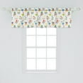 thumbnail image 2 of Ambesonne Tea Party Window Valance, Watercolor Style Various Sorts of Cups with Lemon Slices Fruits and Flowers, Curtain Valance for Kitchen Bedroom Decor with Rod Pocket, 54" X 18", Multicolor, 2 of 3