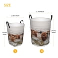 thumbnail image 5 of PAYOHTO Foldable Laundry Room Hamper Bucket Waterproof Bathroom Basket for College Student Living Room Storage Pillows Blankets Scottish Highland Cattle Winter Landscape, 5 of 8