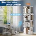 thumbnail image 4 of EastVita 4 Tier Rotating Bookshelf Tower, Spinning Corner Bookshelf for Small Spaces, Revolving 360°Bookcase Storage Rack Tower, Vertical Rotate Turning Spiral Wood Book, 4 of 6