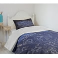 thumbnail image 4 of Ambesonne Constellation Quilted Bedspread Set 2 Pcs, Antique Sky Map, Twin Size, Blue Dark Blue Beige, 4 of 6