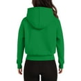 thumbnail image 4 of Cropped Sweatshirt, Yigetop Womens Oversized Solid Color Sweatshirts Pullover Lapel Women's Loose Casual Hoodie Zipper Sweatshirts Jackets for Women Green 2XL, 4 of 6