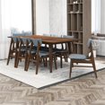 thumbnail image 4 of Arvada Modern Solid Wood Walnut Dining Room & Kitchen Table and Chairs Set of 8, 4 of 6